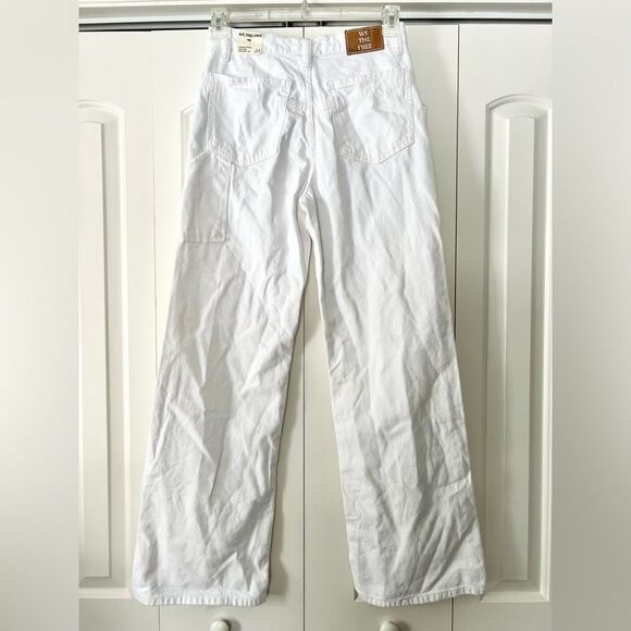 NEW Free People x We The Free Tinsley Baggy High Rise Jeans in White/Ecru - Picture 6 of 9